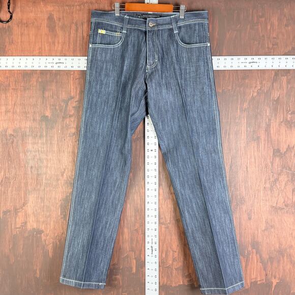Southpole 8180 Straight Leg Denim Jean Pants Skater Hip Hop Y2K Blue Mens 34 EUC - Picture 2 of 9